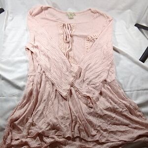 Live and Let Live Blush Lace Detail Top